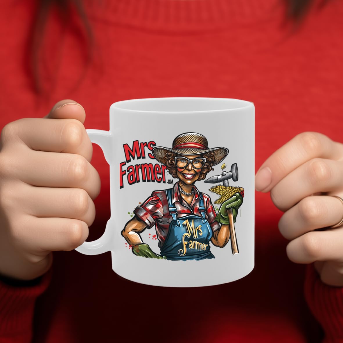 Mrs Farmer  - For Female Farmers, Agricultural Workers, Farming Enthusiasts, Durable Ceramic, Dishwasher Safe, Premium Print Mg6063 - Funny Printed Coffee Mug - Great Gift Idea