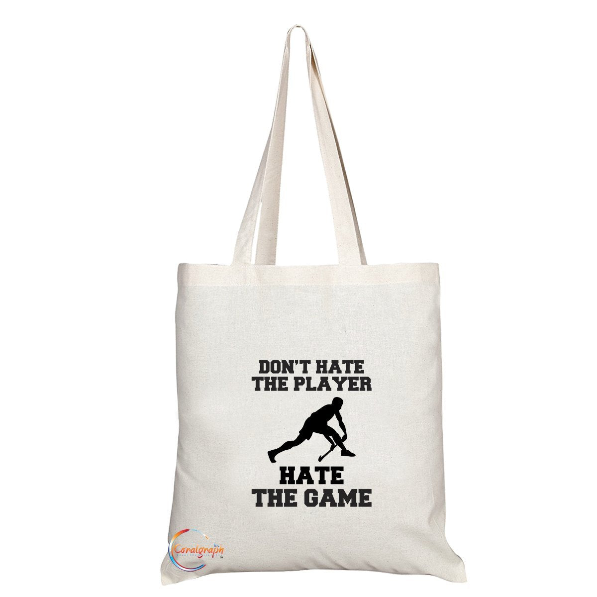 TB142 DON'T HATE THE PLAYER HATE THE GAME Novelty Present Gift Printed Eco-Friendly Stylish Long Handled Tote Shoulder Bag