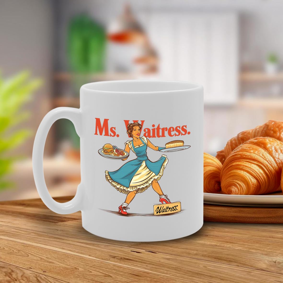 Ms Waitress Ceramic  - Ideal For Waitresses, Food Service Workers, And Hospitality Staff - 11Oz Coffee  With Fun Design Mg6278 - Funny Printed Coffee Mug - Great Gift Idea