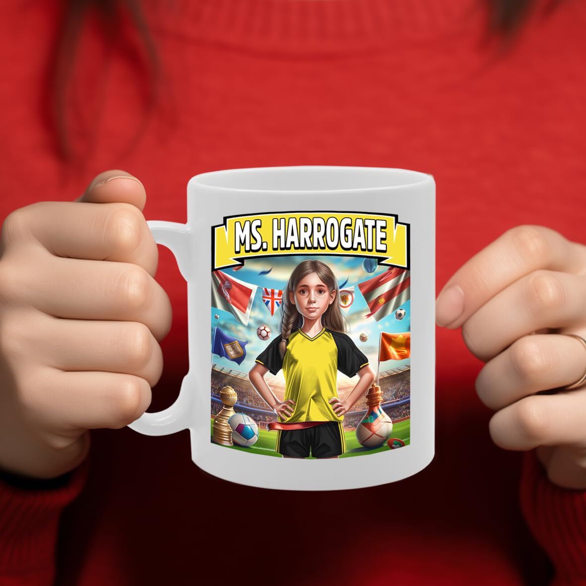 Ms Harrogate   Printed Tea Coffee Ceramic  For Footie Fan Ladies Girls Mg6384 - Funny Printed Coffee Mug - Great Gift Idea