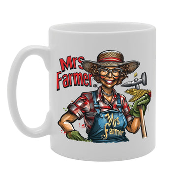 Mrs Farmer  - For Female Farmers, Agricultural Workers, Farming Enthusiasts, Durable Ceramic, Dishwasher Safe, Premium Print Mg6063 - Funny Printed Coffee Mug - Great Gift Idea