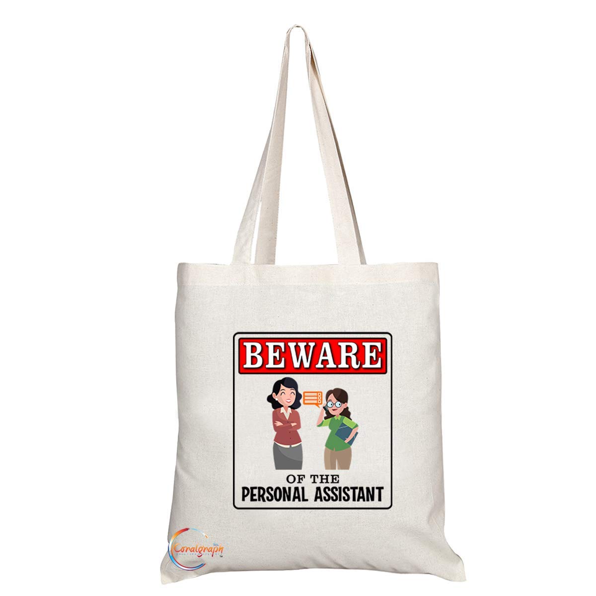 TB915 Beware of the Personal Assistant Novelty Present Gift Printed Eco-Friendly Stylish Long Handled Tote Shoulder Bag