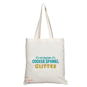 TB120 It's Not Dog Hair, It's COCKER SPANIEL GLITTER Novelty Present Gift Printed Eco-Friendly Stylish Long Handled Tote Shoulder Bag