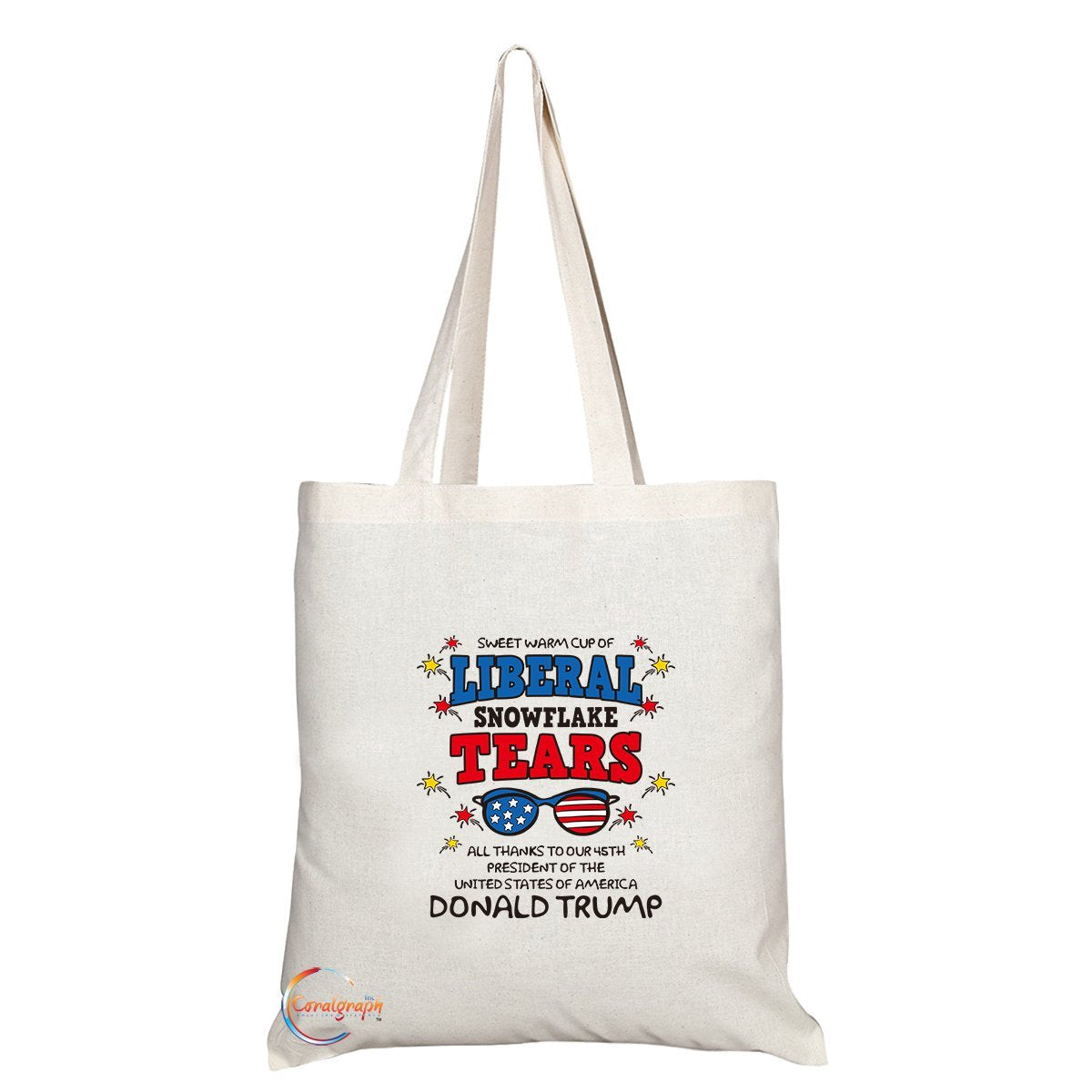 TB231 LIBERAL SNOWFLAKE TEARS All Thanks To Donald Trump Novelty Present Gift Printed Eco-Friendly Stylish Long Handled Tote Shoulder Bag