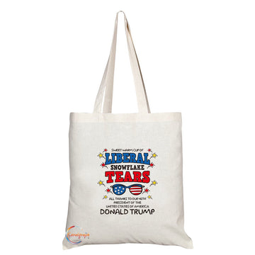 TB231 LIBERAL SNOWFLAKE TEARS All Thanks To Donald Trump Novelty Present Gift Printed Eco-Friendly Stylish Long Handled Tote Shoulder Bag