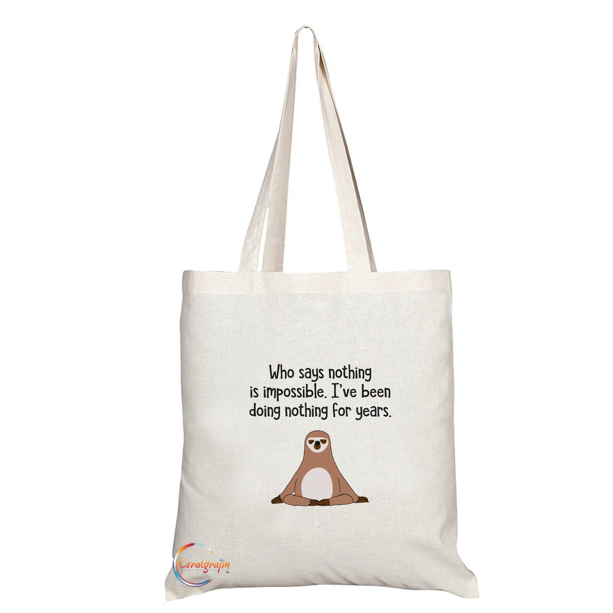 TB034 Who Says Nothing Is Impossible Novelty Present Gift Printed Eco-Friendly Stylish Long Handled Tote Shoulder Bag