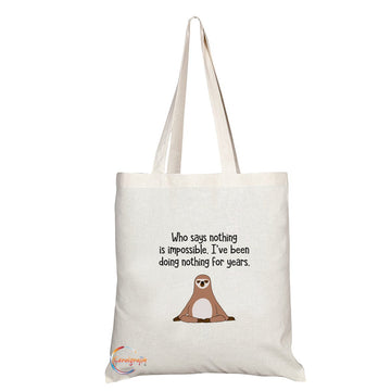 TB034 Who Says Nothing Is Impossible Novelty Present Gift Printed Eco-Friendly Stylish Long Handled Tote Shoulder Bag