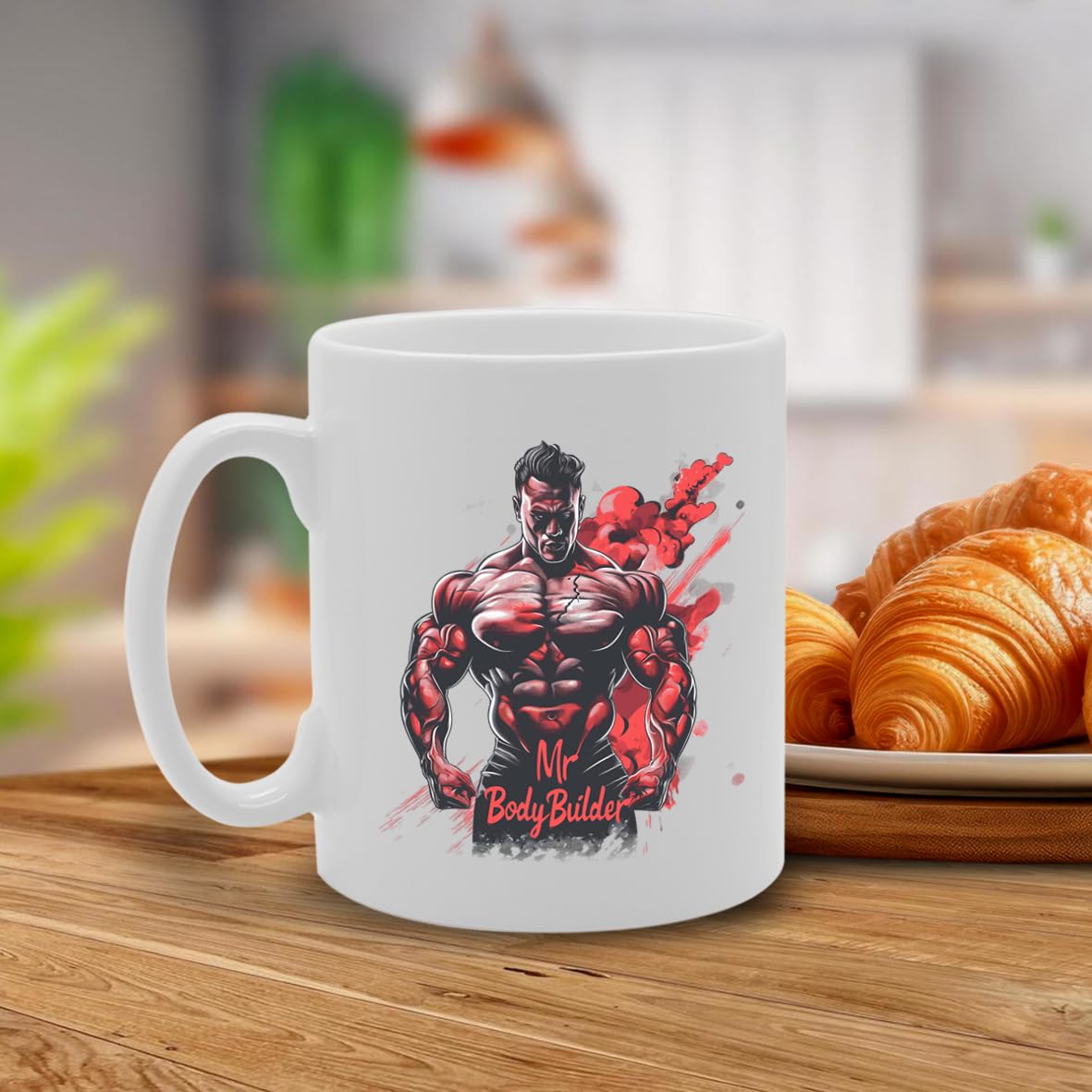 Mr Body Builder  - Ideal For Fitness Enthusiasts And Gym Lovers, 11Oz Ceramic Coffee  For Bodybuilders And Strength Trainers Mg5932 - Funny Printed Coffee Mug - Great Gift Idea