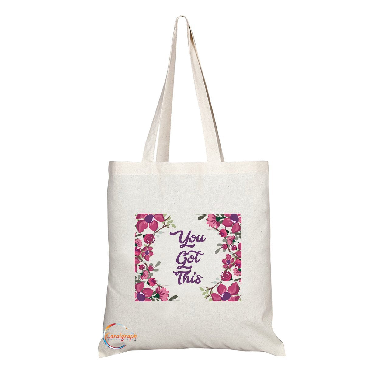 TB063 You Got This Novelty Present Gift Printed Eco-Friendly Stylish Long Handled Tote Shoulder Bag