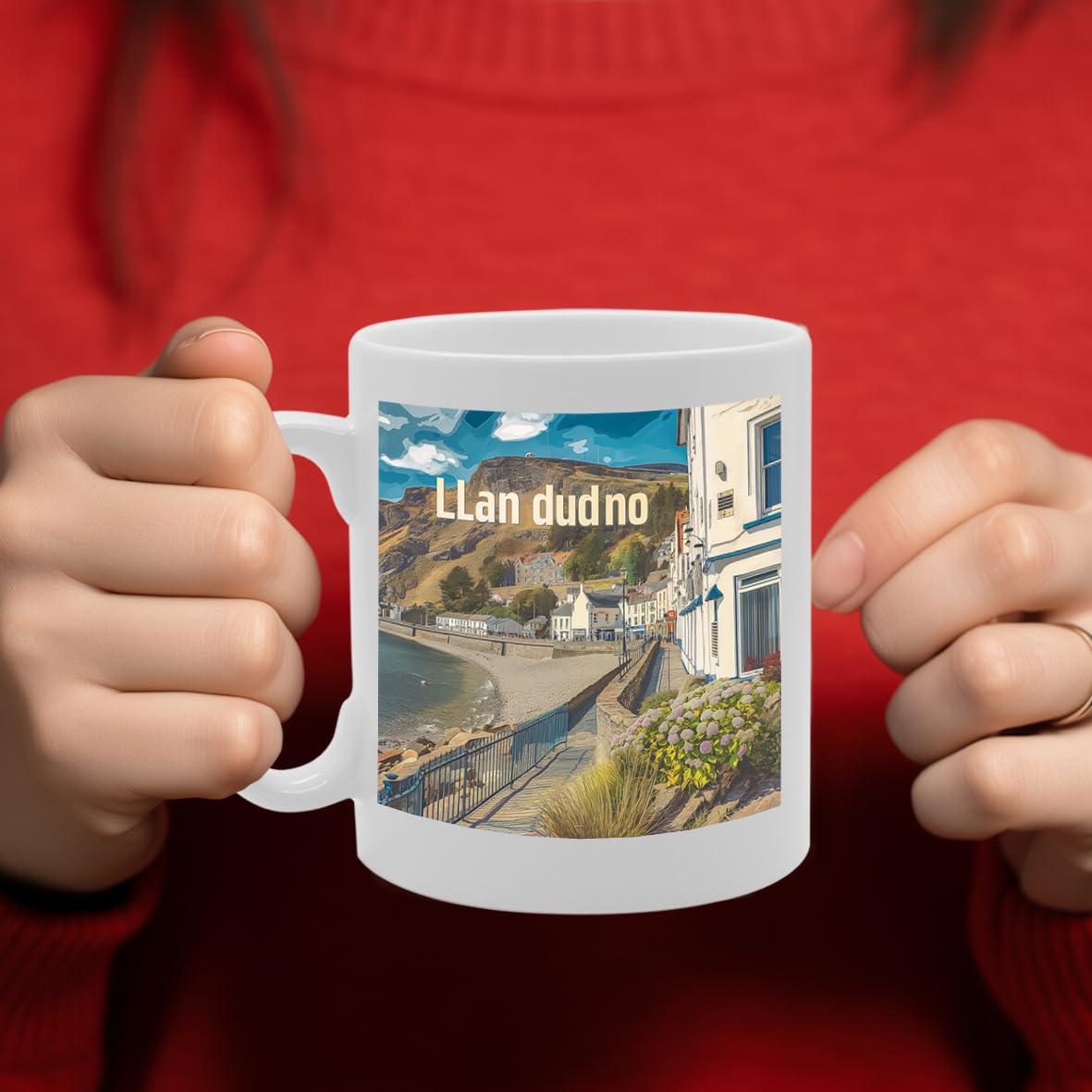 Printed Coffee Ceramic  Featuring Cities And Landmarks In United Kingdom (Llandudno Mg6236) - Funny Printed Coffee Mug - Great Gift Idea