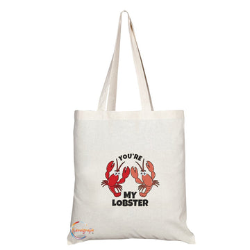 TB161 YOU'RE MY LOBSTER Novelty Present Gift Printed Eco-Friendly Stylish Long Handled Tote Shoulder Bag