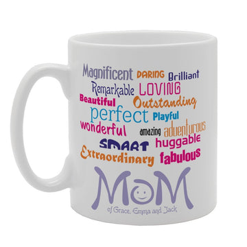 Mother'S Day - All About Mom Magnificient Remarkable Daring Loving   Printed Tea Coffee Ceramic  Mg3750 - Funny Printed Coffee Mug - Great Gift Idea