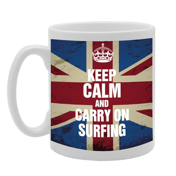 Keep Calm And Carry On Surfing   Printed Tea Coffee Ceramic  Mg2342 - Funny Printed Coffee Mug - Great Gift Idea