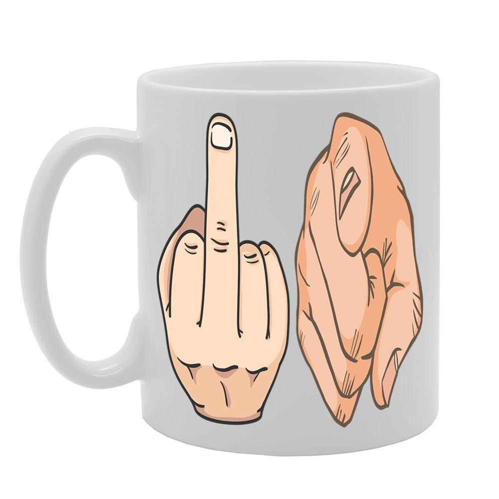 Fuck You Symbolically/Middle Finger   Printed Tea Coffee Ceramic  Mg359 - Funny Printed Coffee Mug - Great Gift Idea
