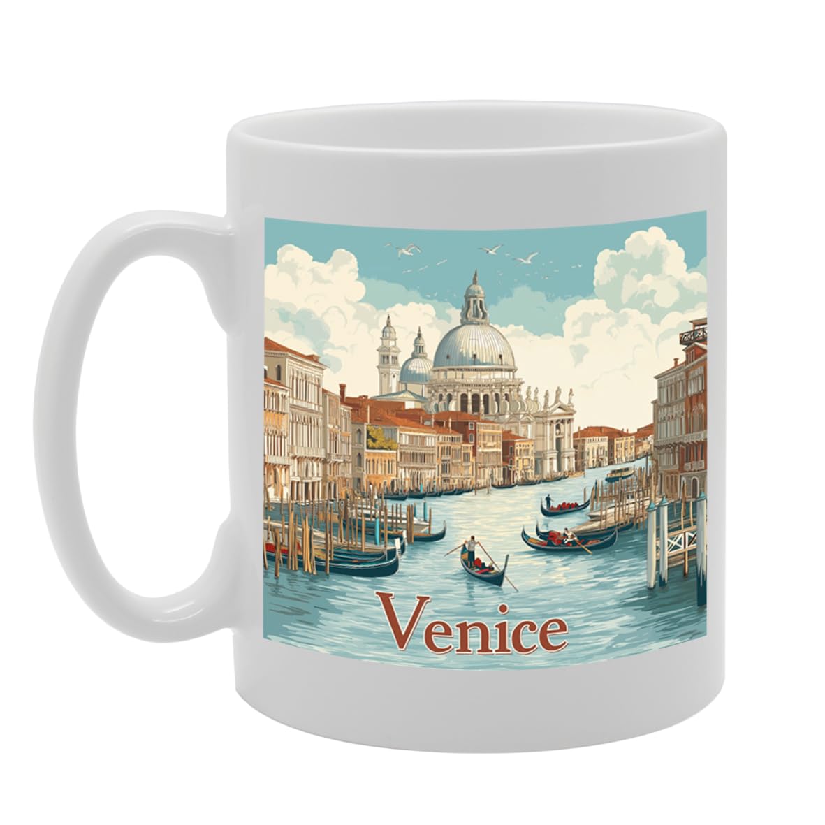 11Oz Dishwasher-Safe Ceramic  Featuring Popular Cities & Capitals From Europe And Around The World (Venice) - Funny Printed Coffee Mug - Great Gift Idea