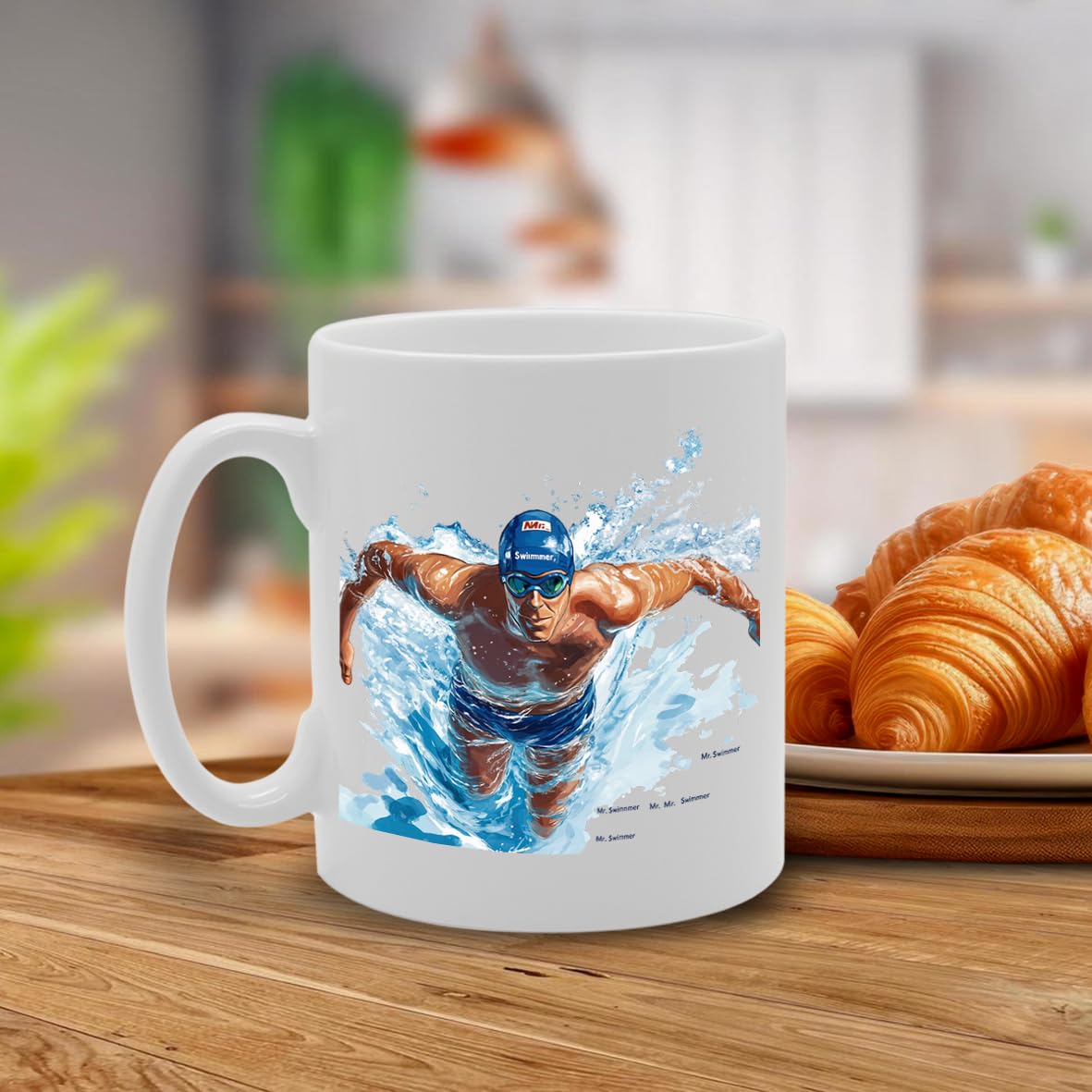 11Oz Ceramic  Featuring Popular Sports Designs From Around The World – Ideal For Sports Fans And Enthusiasts (Swimmer Mg6575) - Funny Printed Coffee Mug - Great Gift Idea