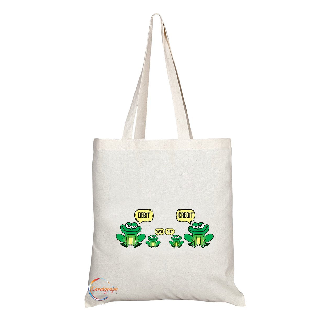 TB124 Funny DEBIT CREDIT Novelty Present Gift Printed Eco-Friendly Stylish Long Handled Tote Shoulder Bag