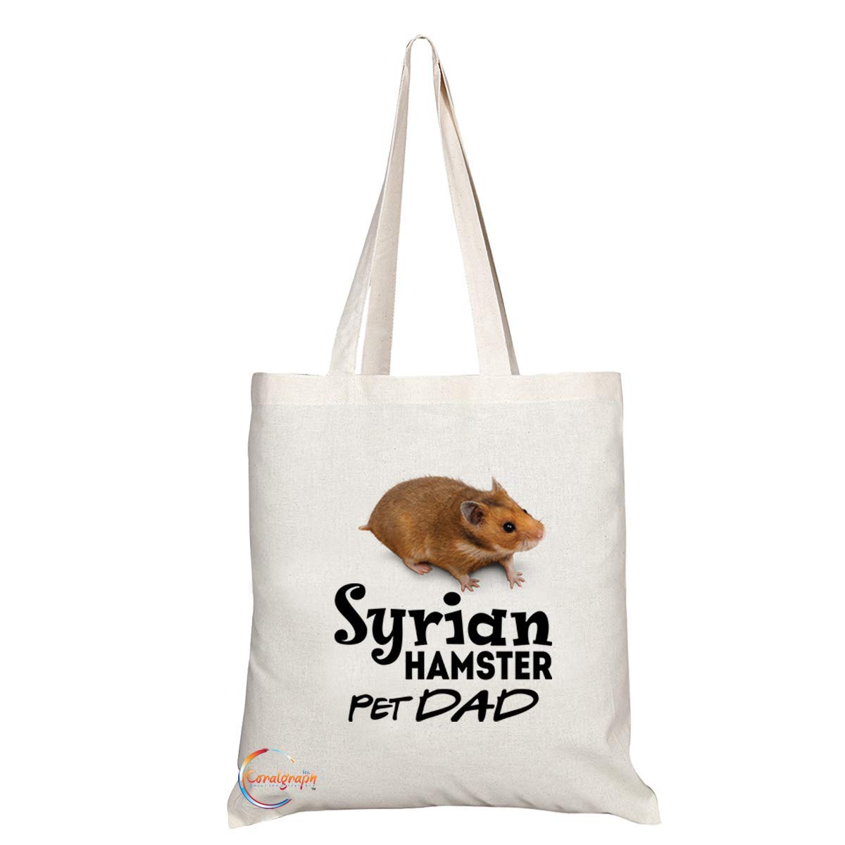 TB625 Pet DAD Syrian HAMSTER Novelty Present Gift Printed Eco-Friendly Stylish Long Handled Tote Shoulder Bag