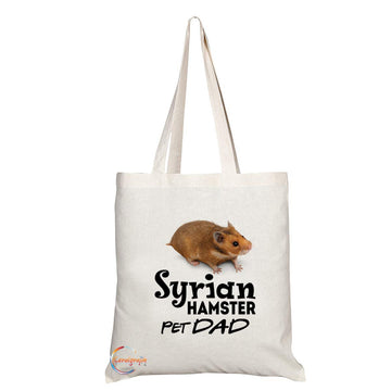 TB625 Pet DAD Syrian HAMSTER Novelty Present Gift Printed Eco-Friendly Stylish Long Handled Tote Shoulder Bag