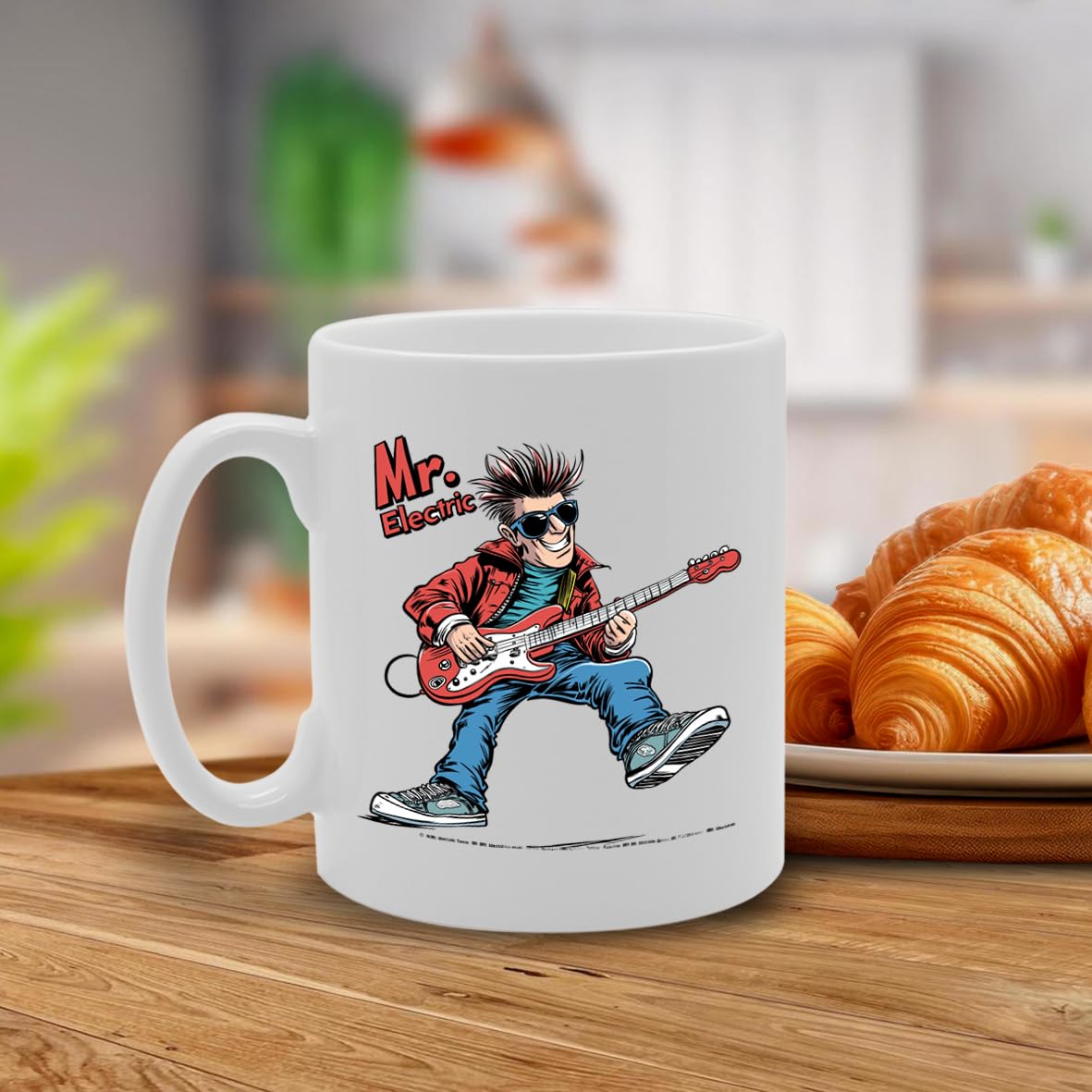 11Oz Ceramic  Mg6555 Featuring Mr Electric Guitar – For Musicians And Music Lovers - Funny Printed Coffee Mug - Great Gift Idea