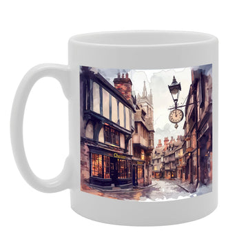 Printed Coffee Ceramic  Featuring Cities And Landmarks In United Kingdom (Chester) - Funny Printed Coffee Mug - Great Gift Idea