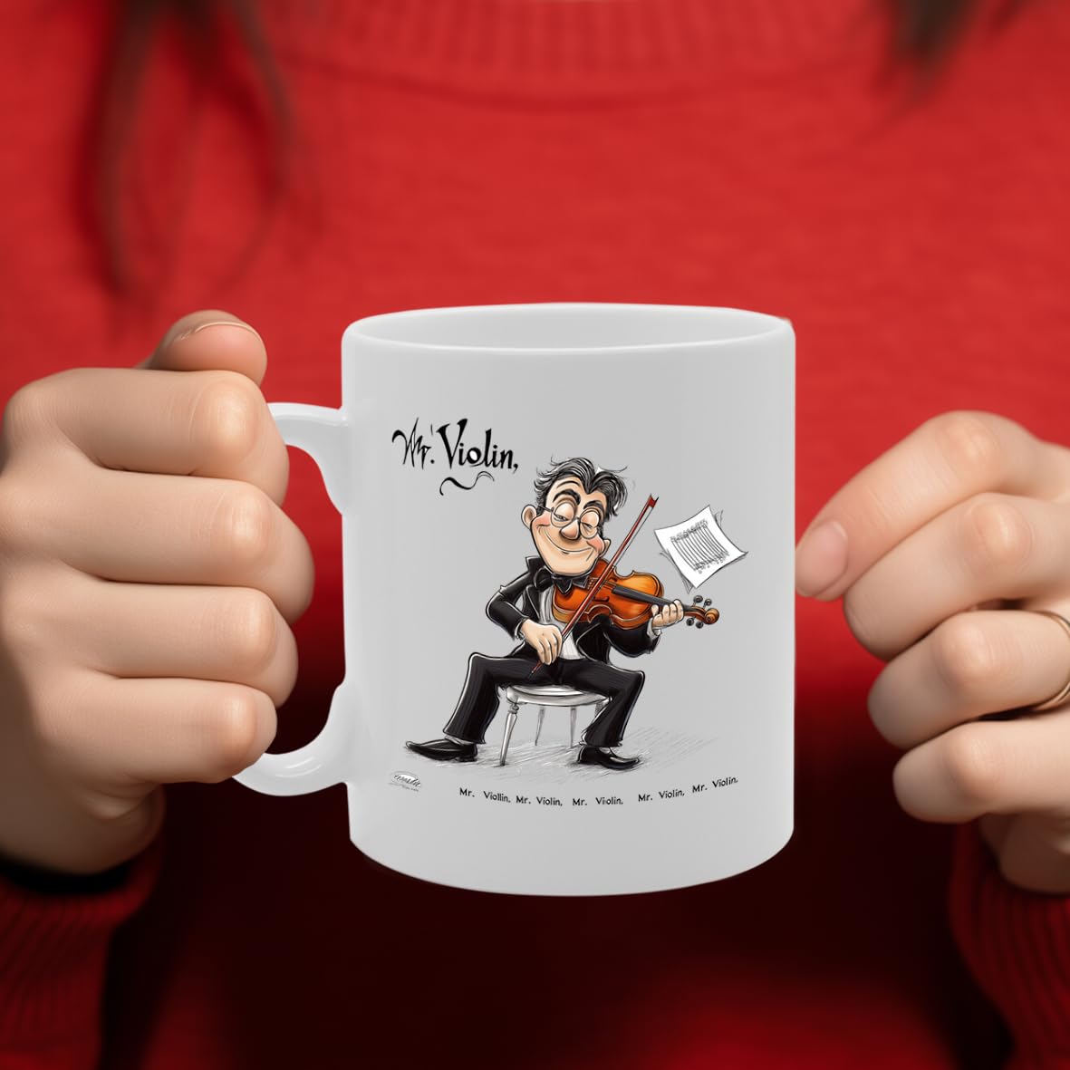 11Oz Ceramic  Featuring Violin Mg6584 –  For Musicians And Music Lovers - Funny Printed Coffee Mug - Great Gift Idea