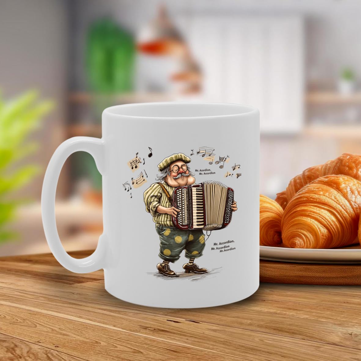 Ceramic  Featuring Musical Instrument Designs –  For Musicians And Music Lovers Mg6538 - Funny Printed Coffee Mug - Great Gift Idea