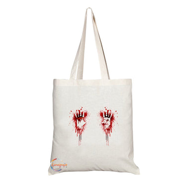TB027 SCARY ZOMBIE HANDS Novelty Present Gift Printed Eco-Friendly Stylish Long Handled Tote Shoulder Bag