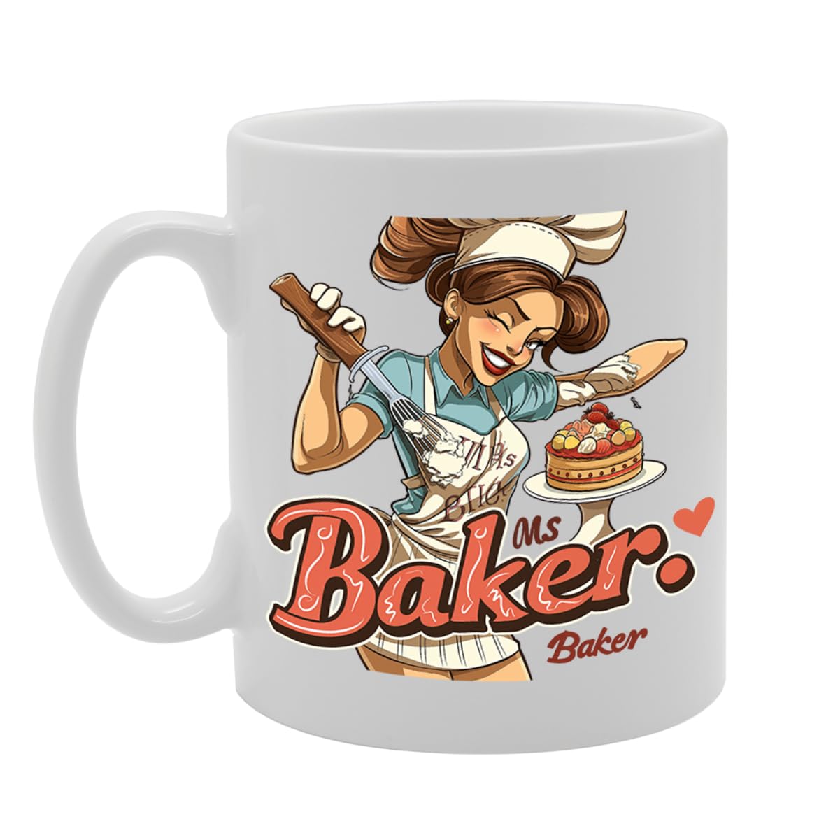 Ms Baker  - For Female Bakers, Pastry Chefs, Baking Enthusiasts, Durable Ceramic, Dishwasher Safe, Premium Print Mg6061 - Funny Printed Coffee Mug - Great Gift Idea