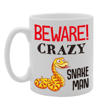 Beware! Crazy Snake Man   Printed Tea Coffee Cermic  Mg4214 - Funny Printed Coffee Mug - Great Gift Idea