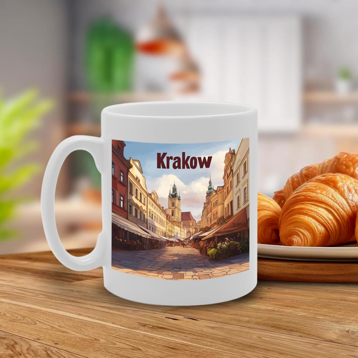 11Oz Dishwasher-Safe Ceramic  Featuring Popular Cities & Capitals From Europe And Around The World (Krakow) - Funny Printed Coffee Mug - Great Gift Idea