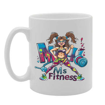 Fitness Enthusiast Girl Ceramic  - Ideal For Workout Lovers, Gym Goers, And Health Buffs - 11Oz Coffee  With Motivational Design Mg6266 - Funny Printed Coffee Mug - Great Gift Idea