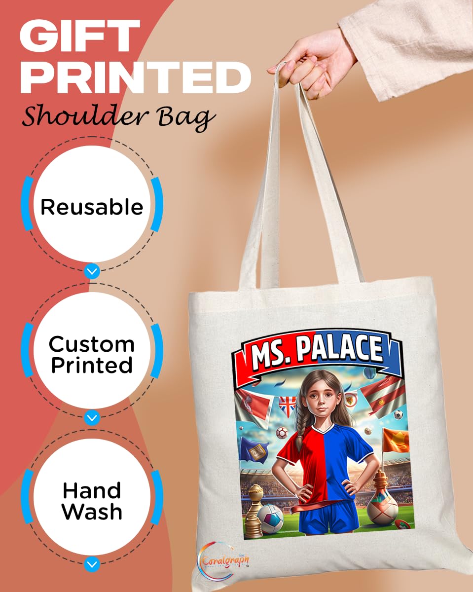 TB1614 Ms Palace Footie Fan Lady Girl Tote Bag - Eco-Friendly, Stylish, Long Handled, Perfect Novelty Gift by