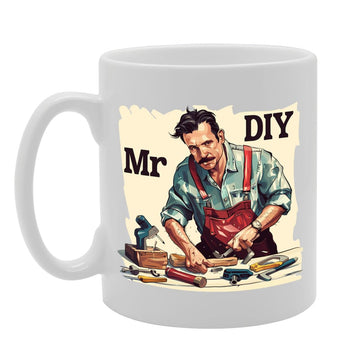 Mr Diy  - Ideal For Diy Enthusiasts And Handymen, 11Oz Ceramic Coffee  For Home Improvement Lovers And Tool Aficionados Mg5978 - Funny Printed Coffee Mug - Great Gift Idea
