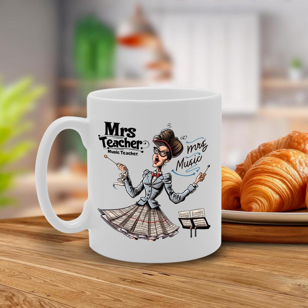 Mrs Music Teacher  - For Female Music Teachers, Educators, Band Directors, Durable Ceramic, Dishwasher Safe, Premium Print Mg6073 - Funny Printed Coffee Mug - Great Gift Idea