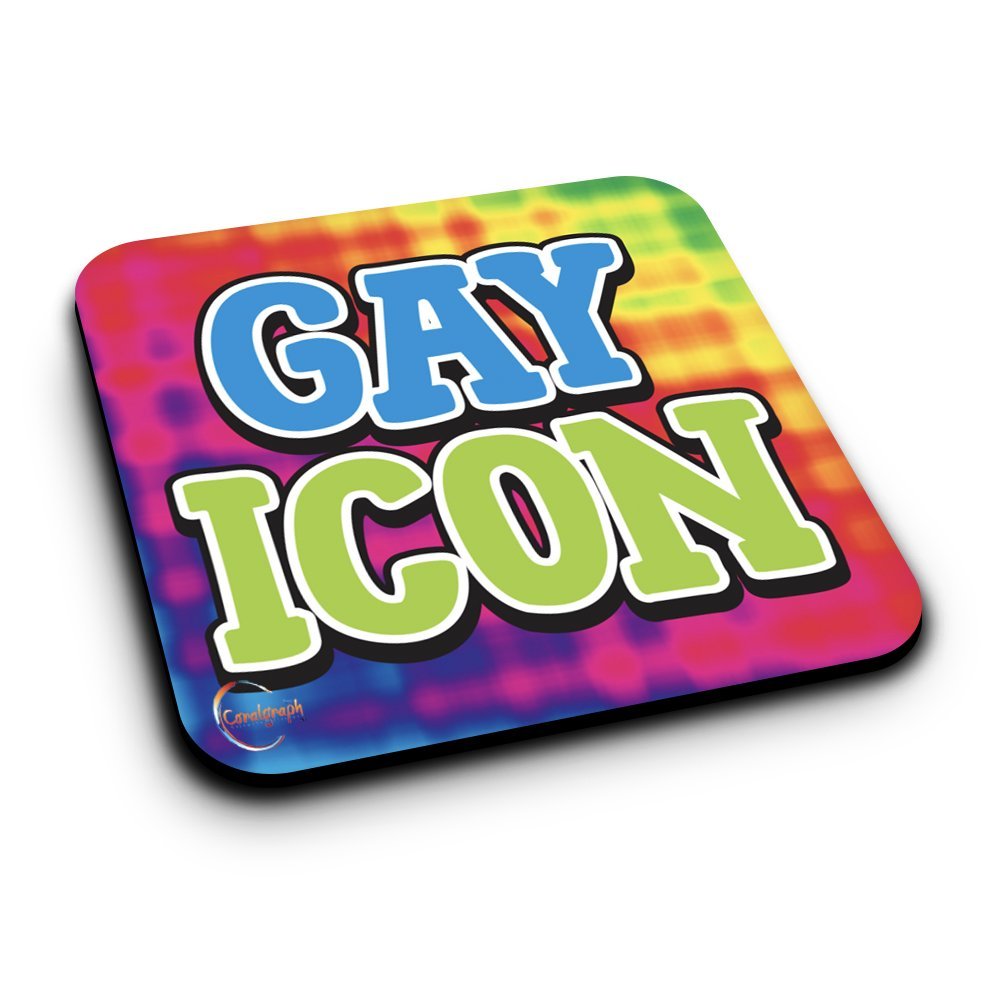 ER207 GAY ICON Novelty Present Gift Printed MDF Wooden Coaster