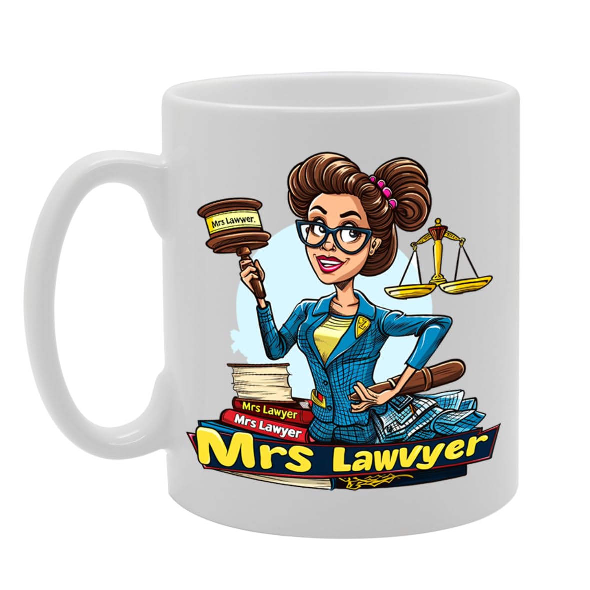 Mrs Lawyer  - For Female Lawyers, Legal Professionals, Law Students, Durable Ceramic, Dishwasher Safe, Premium Print For Daily Use Mg6053 - Funny Printed Coffee Mug - Great Gift Idea