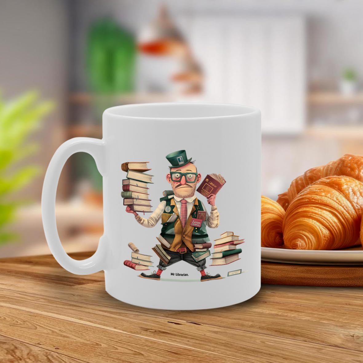 Mr Librarian  - For Male Librarians, Book Lovers, Bibliophiles, Durable Ceramic, Dishwasher Safe Mg6046 - Funny Printed Coffee Mug - Great Gift Idea