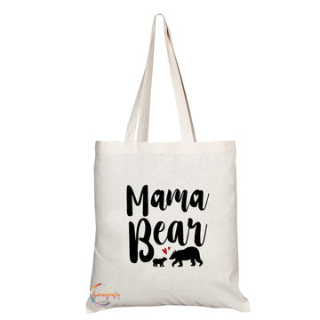 TB761 Mama Bear Novelty Present Gift Printed Eco-Friendly Stylish Long Handled Tote Shoulder Bag