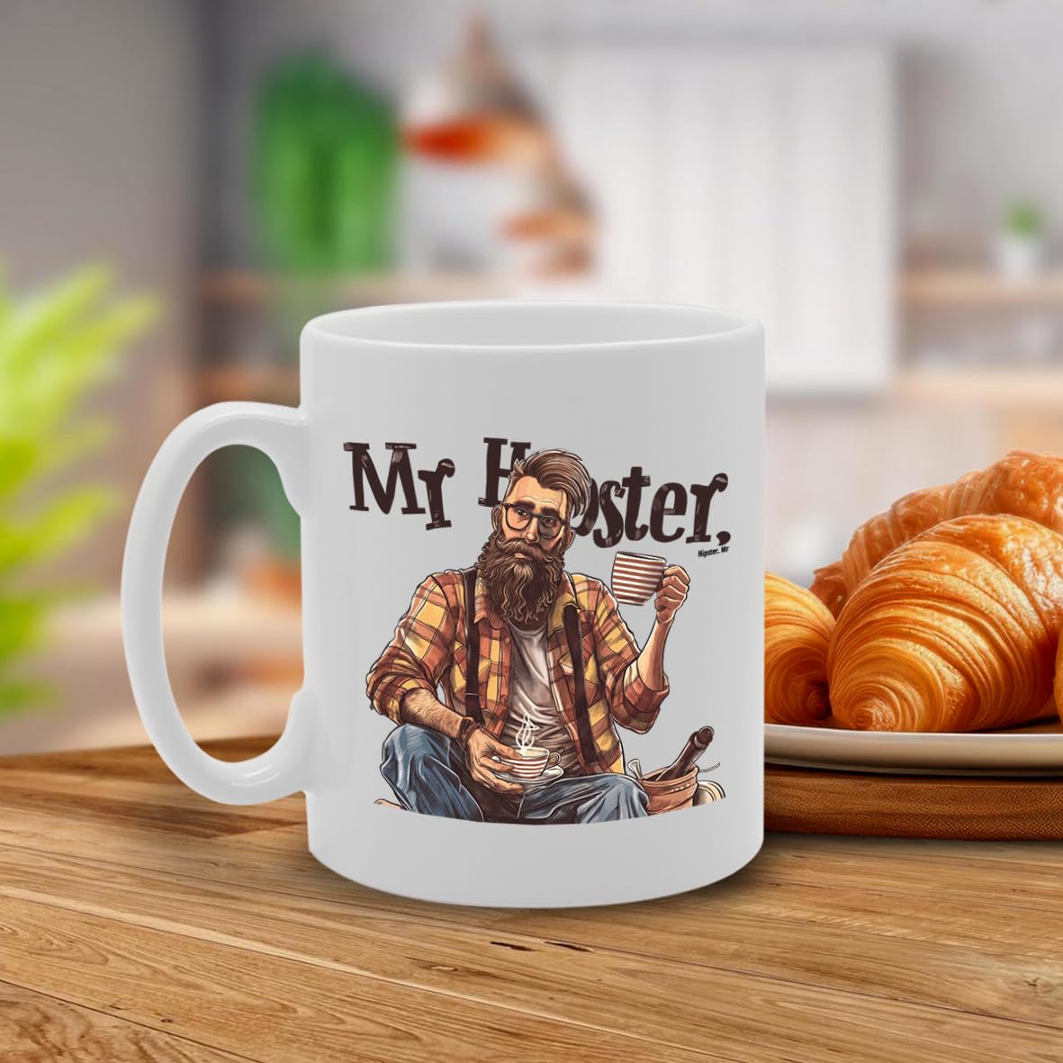 Mr Hipster Souvenir  – Depicting A Trendy Hipster With Iconic Style – Memory Keepsake For Fashion And Culture Enthusiasts – Mr Hipster Memorabilia Mg6253 - Funny Printed Coffee Mug - Great Gift Idea