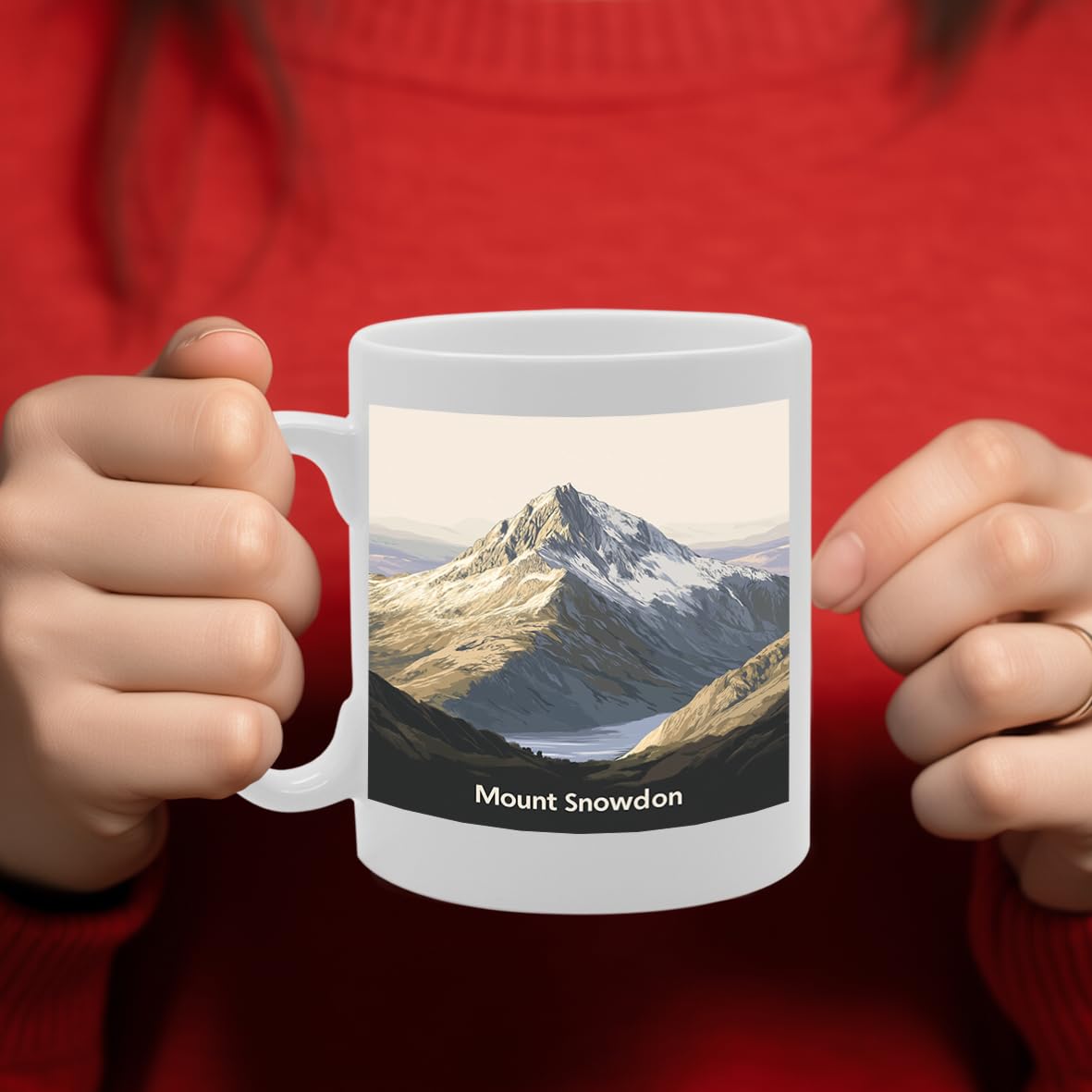 Printed Coffee Ceramic  Featuring Cities And Landmarks In United Kingdom (Snowdon) - Funny Printed Coffee Mug - Great Gift Idea