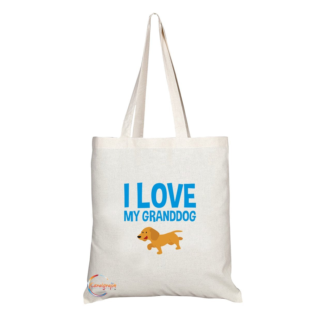 TB026 I LOVE MY GRANDDOG Novelty Present Gift Printed Eco-Friendly Stylish Long Handled Tote Shoulder Bag