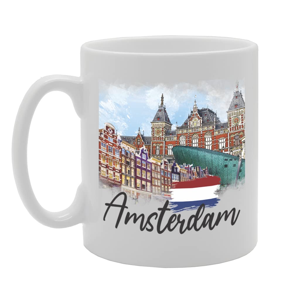 Amsterdam Netherlands - B   Printed Tea Coffee Ceramic  Mg5691 - Funny Printed Coffee Mug - Great Gift Idea