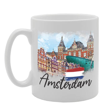 Amsterdam Netherlands - B   Printed Tea Coffee Ceramic  Mg5691 - Funny Printed Coffee Mug - Great Gift Idea