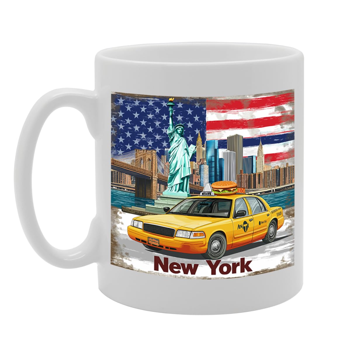 Various New York Usa Themed Ceramic  –   Coffee Tea Cup With Iconic New York Designs (New York Mg6436) - Funny Printed Coffee Mug - Great Gift Idea