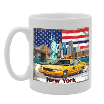 Various New York Usa Themed Ceramic  –   Coffee Tea Cup With Iconic New York Designs (New York Mg6436) - Funny Printed Coffee Mug - Great Gift Idea