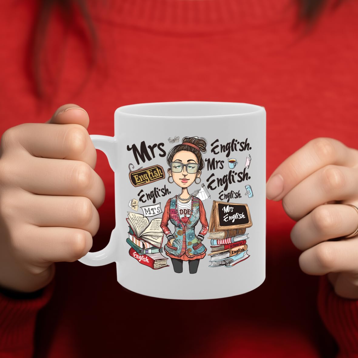 Mrs English  - Designed For Female English Teachers, Literature Enthusiasts, Educators, Durable Ceramic, Dishwasher Safe, Perfect For Celebrating Education And Literature Mg6023 - Funny Printed Coffee Mug - Great Gift Idea