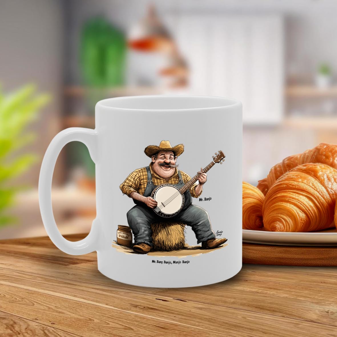 11Oz Ceramic  Mg6541 Featuring Mr Banjo – For Musicians And Music Lovers - Funny Printed Coffee Mug - Great Gift Idea