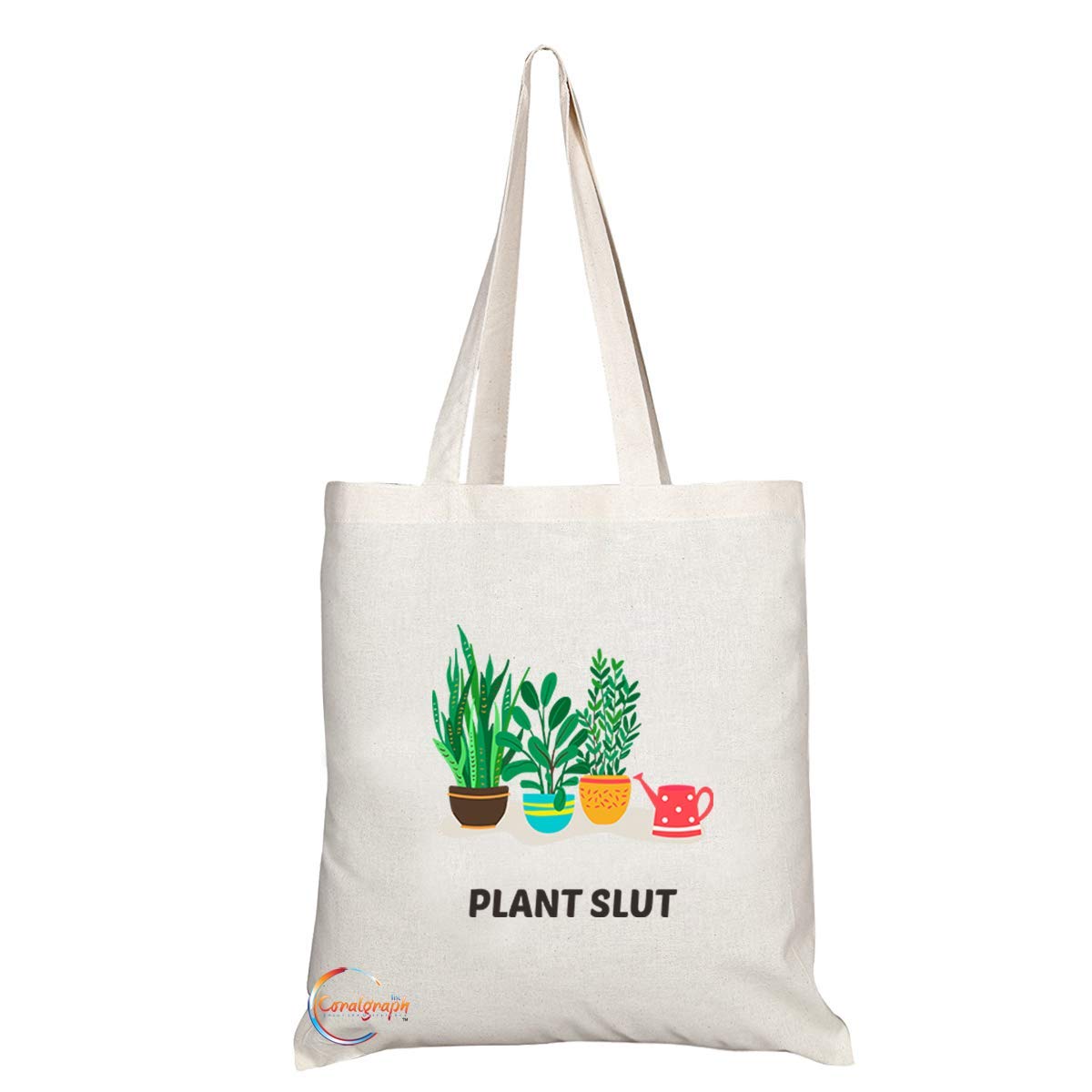 TB728 Plant Slut Novelty Present Gift Printed Eco-Friendly Stylish Long Handled Tote Shoulder Bag