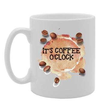 It'S Coffee O'Clock   Printed Tea Coffee Ceramic  Mg3547 - Funny Printed Coffee Mug - Great Gift Idea